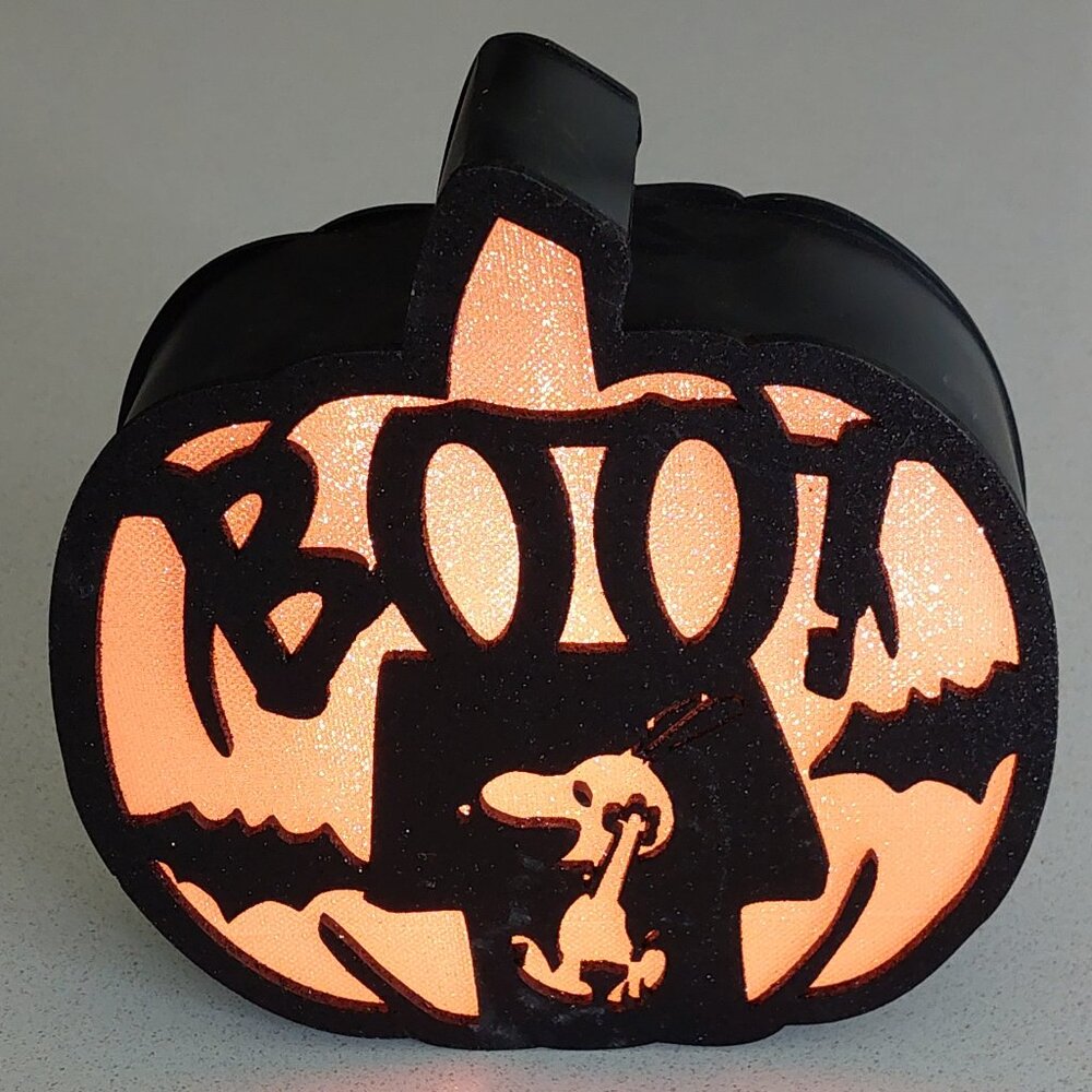 Roman Peanuts Snoopy's Doghouse Boo! Pumpkin LED Halloween Decor - Picture 12 of 14